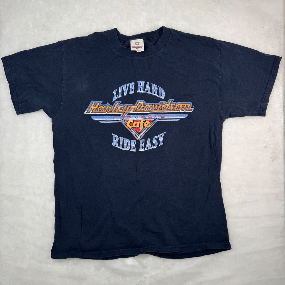 Vintage Harley Davidson T Shirt Mens Large Cafe Las Vegas 90s